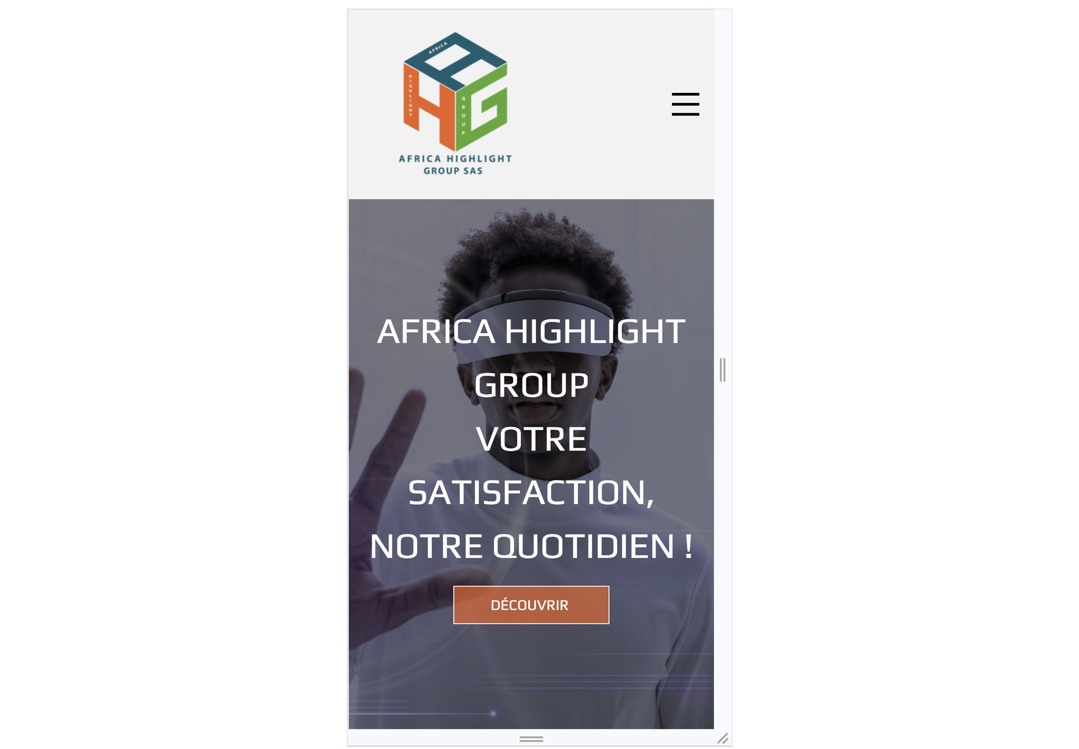 Capture d'écran de l'interface mobile